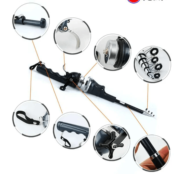 Vara de Pesca Dobrável Portátil